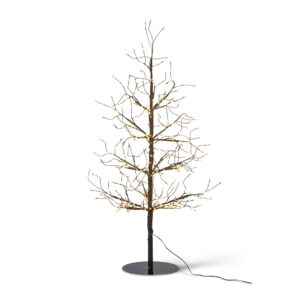 Black Wrapped Twinkling Lights Slim Tree, 3'H