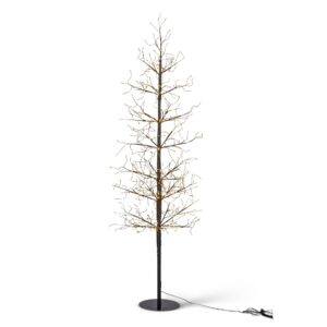 Black Wrapped Twinkling Lights Slim Tree, 5'H