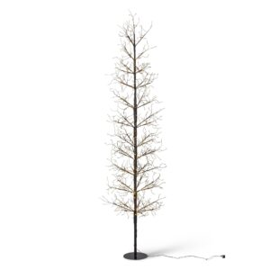Black Wrapped Twinkling Lights Slim Tree, 7'H