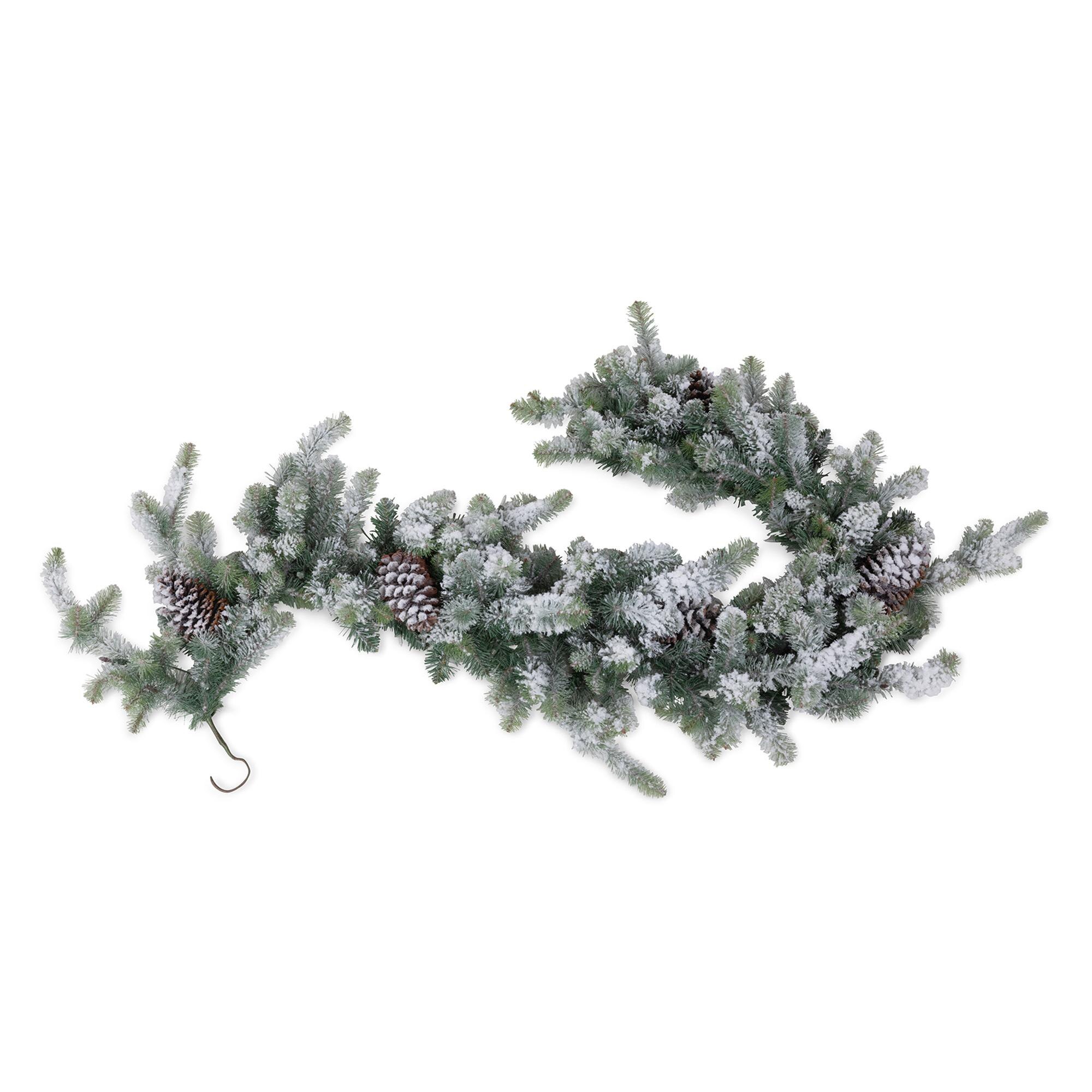 Blue Spruce Garland LED Lights with Snow, 6' - view 2
