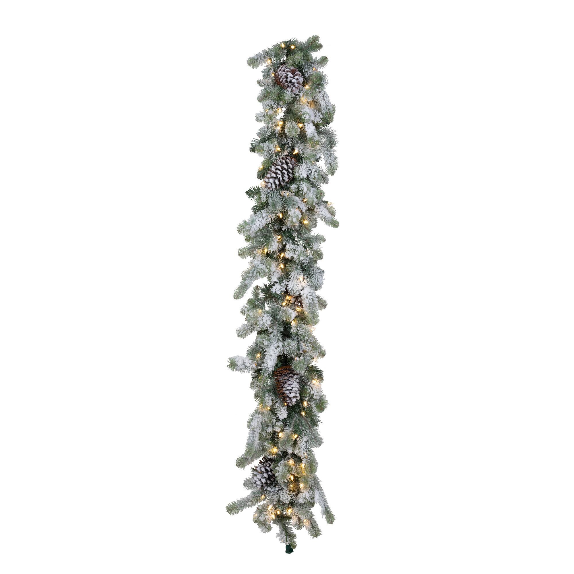 Blue Spruce Garland LED Lights with Snow, 6' - view 3