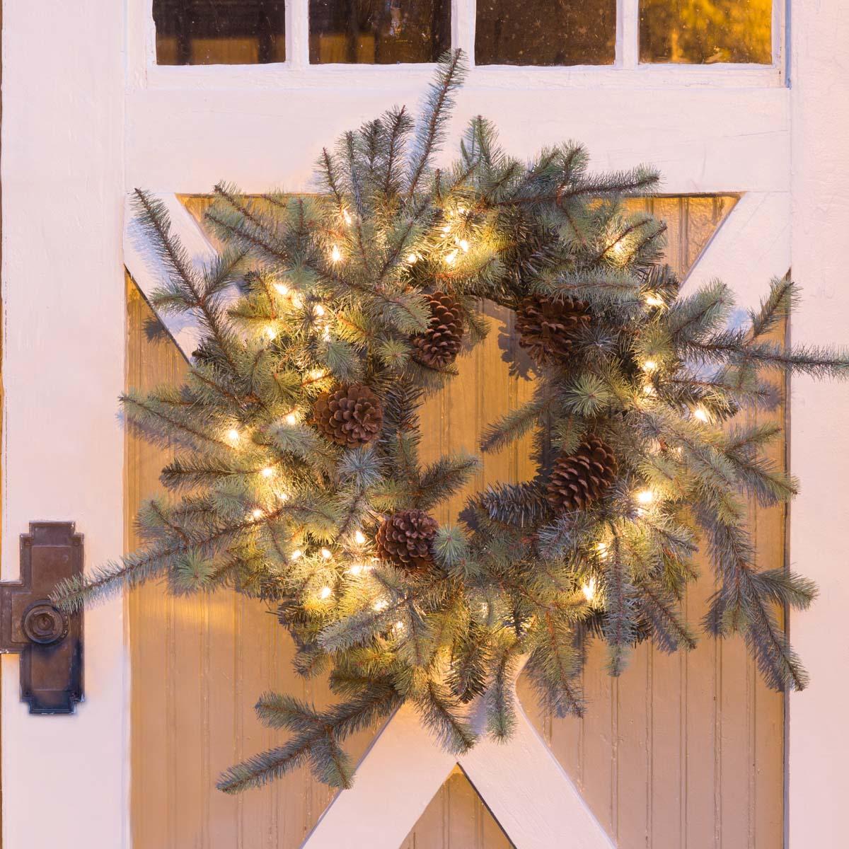 Blue Spruce Wreath with LED Lights, Large - view 3